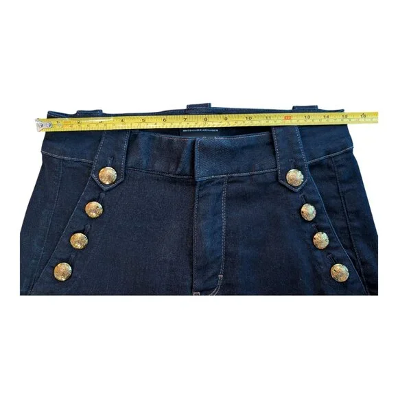 White House Black Market | High-Rise Mariner Wide-Leg Dark Wash Jeans | 10 - Picture 12 of 16